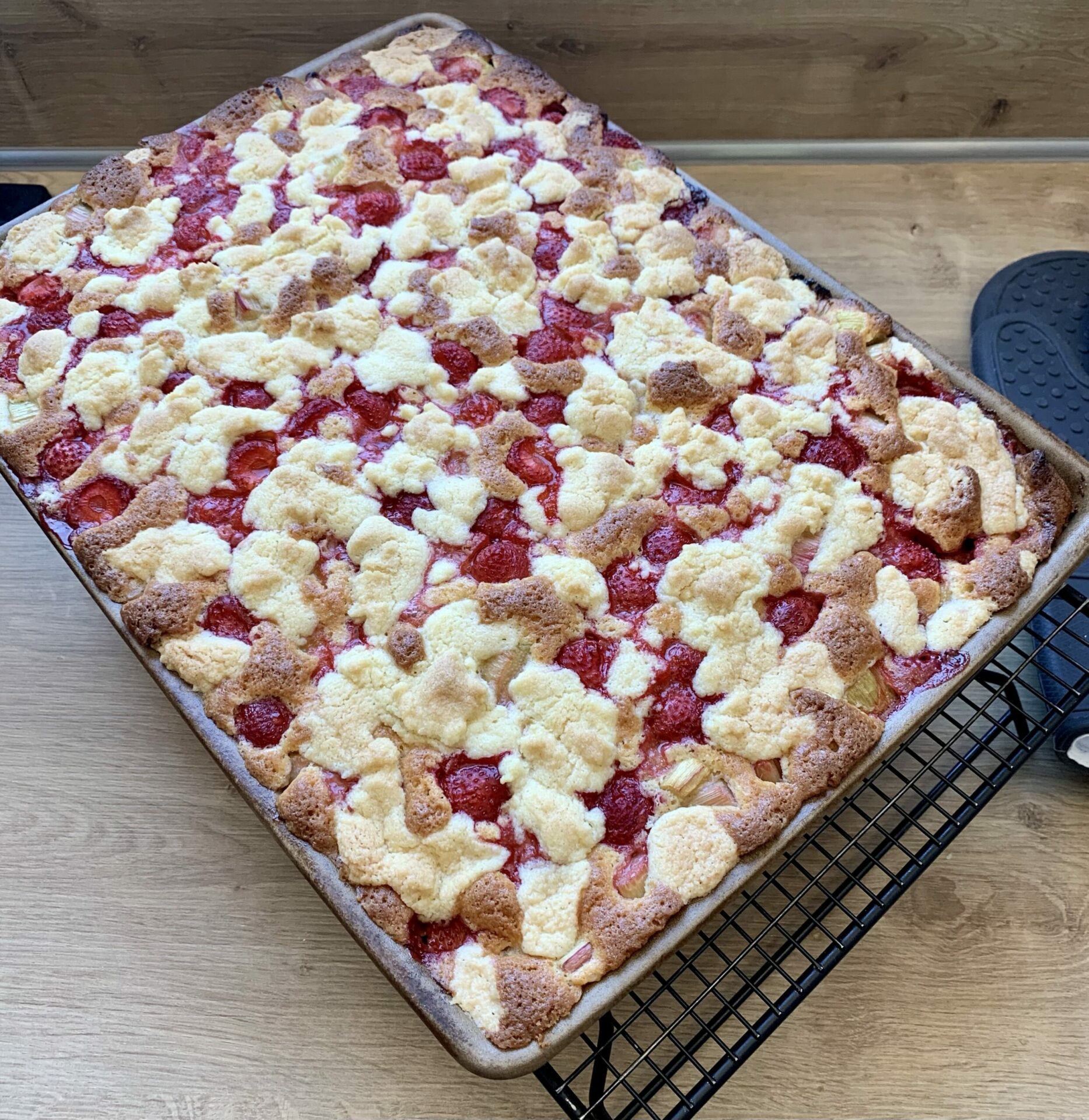 You are currently viewing Erdbeer-Rhabarber-Streuselkuchen vom großen Ofenzauberer plus